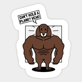 Muscle Dog Workout Sticker